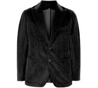 Leader of the Beauty Giacca da uomo slim fit in velluto a coste con bottoni giacca formale classica per abiti da sposa da lavoro smoking blazer, Nero , 5XL