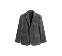 Leader of the Beauty Giacca da uomo slim fit in velluto a coste giacca per abito da sposa classico Business elegante smoking blazer cena, Grigio scuro, 5XL