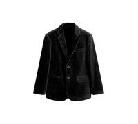 Leader of the Beauty Giacca da uomo slim fit in velluto a coste giacca per abito da sposa classico Business elegante smoking blazer cena, Nero , 5XL