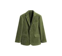 Leader of the Beauty Giacca da uomo slim fit in velluto a coste giacca per abito da sposa classico Business elegante smoking blazer cena, Salvia scura., 5XL