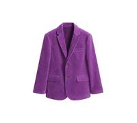 Leader of the Beauty Giacca da uomo slim fit in velluto a coste giacca per abito da sposa classico Business elegante smoking blazer cena, Viola, 5XL