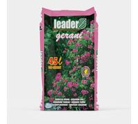 LEADER, Terriccio Per la Coltivazione di Gerani, Fucsie, Petunie ed Altre Piante Fiorite, Favorisce Drenaggio ed Aerazione, Previene Ristagni Idrici e Mantiene le Radici Sane e Forti, Sacchetto da 45L