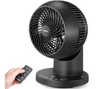 LeaderPro Ventilatore silenzioso, ventilatore da tavolo a 360°, con telecomando e ventilatore a pavimento, circolazione dell'aria silenziosa, 32 W, nero