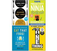 Leaders Eat Last, How to be a Productivity Ninja, Eat That Frog, The One Thing 4 Books Collection Set