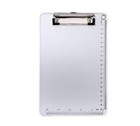 Leadigol Cartellina portablocco in metallo, formato A4, A5, in lega di alluminio, con clip a basso profilo, per cancelleria, ufficio (A5)