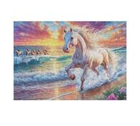 Leading Steed Through Ocean Waves Puzzle 300 Pezzi Rompicapo Per Team Building Attività Di Gruppo Collaborazione E Divertimento Regalo Festa Aziendale 300 PCS