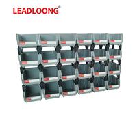 LEADLOONG Parti Bin 6/24 pz 13.5x10.5x7.6 cm/5x4*3 pollici Grigio Impilabile di Plastica Attrezzi Da Garage Scatola di Immagazzinaggio Contenitore Organizzatore Bin