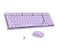 LeadsaiL FA98 Tastiera e mouse meccanico wireless, 2,4 GHz, interruttore rosso a basso profilo, tastiera meccanica compatta a 98 tasti e mouse silenzioso per PC portatili Windows/MacOS, viola