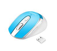 LeadsaiL Mouse senza fili silenzioso 2,4 GHz 1600 DPI ottico tracking, mouse per computer ottico a 6 tasti, mouse per PC con ricevitore USB Nano compatibile con PC, Mac, laptop - azzurro