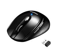 LeadsaiL Mouse Wireless, Mouse Senza Fili Ergonomico, 2,4 GHz USB Mouse Silenzioso, 1600 DPI, 5 Pulsanti per Windows, macOS, ChromeOS, Compatibile PC, Mac, Laptop - Nero