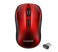 LeadsaiL Mouse Wireless, Mouse Senza Fili per PC Portatile, Mouse USB Ergonomico, 1600 DPI, 3 Pulsanti, Clic Silenzioso, 2.4 GHz, con Ricevitore USB Wireless Compatibile con Chromebook, Mac, Laptop