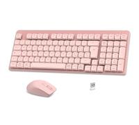 LeadsaiL Tastiera e Mouse Meccanica Wireless FA98, Basso Profilo Switch Rossi Tastiera senza Fili con ricevitore 2.4G, 96% Keyboard, 98 Tasti, Silenzioso, Italian QWERTY per PC Mac/Windows-Rose Gold