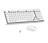 LeadsaiL Tastiera e Mouse Meccanica Wireless FA98, Basso Profilo Switch Rossi Tastiera senza Fili con ricevitore 2.4G, 96% Keyboard, 98 Tasti, Silenzioso, Italian QWERTY per PC Mac/Windows-Argento