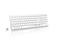 LeadsaiL Tastiera senza fili, tastiera wireless da 2,4 GHz, dimensioni compatte QWERTZ, layout tedesco con tastierino numerico, battuta silenziosa, ricevitore USB Nano per HP/Lenovo/Dell PC/Laptop e