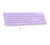 LeadsaiL Tastiera Wireless, Wireless Keyboard Full Size, Italiano QWERTY Layout Ergonomico USB 2.4Ghz con Tastierino Numerico per PC, Laptop, Mac OS, Macbook Pro/Air, Windows-Viola
