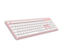 LeadsaiL Tastiera Wireless, Wireless Keyboard Full Size, Italiano QWERTY Layout Ergonomico USB 2.4Ghz con Tastierino Numerico per PC, Laptop, Mac OS, Macbook Pro/Air, Windows-Rosa and Bianco