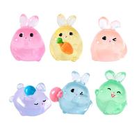 LEADSDGE 6PCS Conigli Resina Fairy Garden Accessori Glow At Night Miniature Desk Decor Home Decor