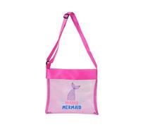 LEADSDGE Grande Capacità Pieghevole Mesh Beach Bag Tracolla Regolabile Bambini Beach Toy Bag Portable Sea Shell Raccolta Zaino Singolo Spalla