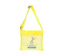 LEADSDGE Grande Capacità Pieghevole Mesh Beach Bag Tracolla Regolabile Bambini Beach Toy Bag Portable Sea Shell Raccolta Zaino Singolo Spalla