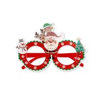 LEADSDGE Occhiali di Natale Occhiali di Babbo Natale Cornice Foto Prop Decorazioni di Natale 2024 Capodanno Party Forniture