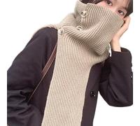 LEADSDGE Scialle in maglia Sciarpa Casual Fazzoletto da collo Caldo Moda Staccabile Antivento Maglia Dolcevita Collare Scaldacollo Uomo Per Le Donne Bambini Sciarpa, cachi, Taglia unica