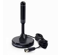 LEADSIGN - Antenna TV portatile per interni ed esterni con base magnetica, antenna digitale ad alto guadagno per segnali TV VHF/UHF (nero)…