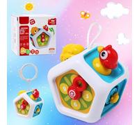 LEADSTAR Giochi Montessori 1 Anno,6 in 1 Cubo Occupato Giochi Bambino Sensoriali Montessori,Giocattoli da Viaggio per Bambini da 1 a 3 Anni, Regali per Bambini da 12 Mesi in su