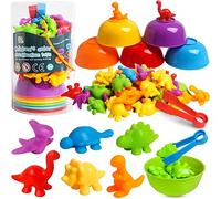 LEADSTAR Giochi Montessori 2 3 4 Anni,58 Pezzi Conteggio degli Dinosauro Ordinamento dei Colori Giocattoli Matematici,Gioco di Abbinamento,Giocattoli Educativi Regalo per Bambini