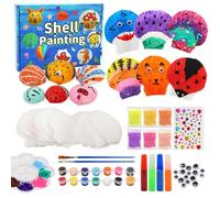 LEADSTAR Kit Lavoretti Creativi per Bambini, 41 PCS Kit Pittura Bambini Set per Dipingere Conchiglie Giocattolo kit disegno di artigianato per ragazze ragazzi per bambini dai 3 6 8 10 12 anni Regali