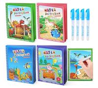 LEADSTAR Libro di Pittura ad Acqua 4 Pezzi con 4 Penna Acqua, Libri da Colorare per Bambini, Riutilizzabili Libro Magico ad Acqua da Colorare, Pittura Giocattolo Regalo per 3+ Ragazzi Ragazze Bambini