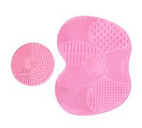LEADSTAR Silicone Pulizia Pennelli Trucco, 2 Pezzi Tampone in Silicone per Pennelli per il Trucco, Silicone Trucco Spazzola di Pulizia Mat, Spazzole per Cosmetici Tappetino per Pulizia (Rosa)