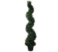 Leaf Albero artificiale a torre topiaria a spirale con top in metallo, 120 cm, bosso naturale, 120 cm