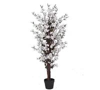 Leaf Albero di fiori artificiali bianchi, 120 cm