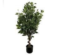 Leaf, Albero/pianta artificiale di ficus intrecciato verde, in materiali misti, 110 cm