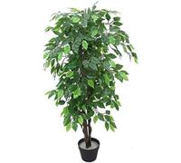 Leaf Artificial Tree/Plant Pianta, Ficus cespuglioso Verde XL, 120 cm