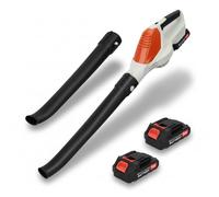 Leaf Blower Cordless-24 V Powerful Electric Leaf Blowers with 2 Batterie and Charger, 5 Gear Adjustable, Lightweight Leaf Blower for Blowing Leaves, Patio Cleaning, Clear Snow (Orange)