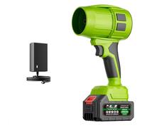 Leaf Blower Cordless with Battery, Turbo Jet Blower,23000RPM Portable Handheld Blowers with Adjustable Speed for Lawn Care, Patio, Blowing Leaves, Snow Blowing Cleaning Green (A)