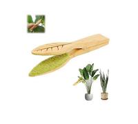 Leaf Cleaning Tongs, Plant Leaf Lint Cleaner with Wood Handle, Plant Leaf Lint Cleaner, Cleans Both Sides Of Leaves For