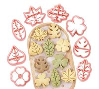 Leaf Cookie Cutter, Cute Pie Crust Cutter, Pressable Fondant Mould, Set di 8 Pastry and Fudge Making Shapes for Clay Handicrafts, Baking, Decorating Crafts
