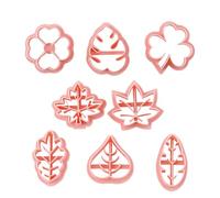 Leaf Cookie Cutter Set, Pie Crust Stamp Mould, 5,31 x 5,51 x 0,47 in Fondant Clay Shaper, Pressable Design with Leaf Shapes, Sturdy Construction Perfect for Baking and Crafts