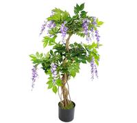 Leaf Design UK - Albero di glicine artificiale realistico, materiali misti, viola, 110 cm