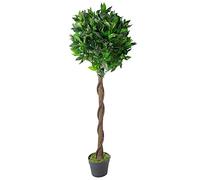 Leaf Design UK AZ-BAY - Albero di alloro artificiale realistico, con palline di alloro, torsione verde, 120 cm