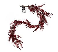 Leaf Design UK - Ghirlanda natalizia artificiale, con bacche rosse, 150 cm