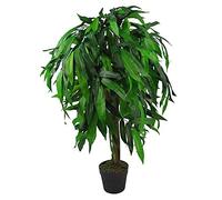 Leaf Design UK - Pianta/albero di mango artificiale, realistico, 100 cm, colore: verde
