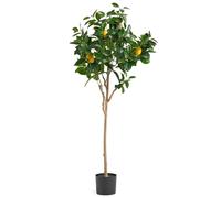 Leaf Design UK - Pianta artificiale di limone, in plastica, colore: nero