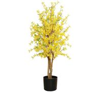 Leaf Design UK - Pianta artificiale realistica, in legno, giallo, 60 cm