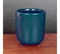 Leaf Fioriere in ceramica per interni in cachepot, verde blu, 15 cm