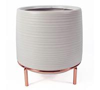 Leaf Fioriere in ceramica, supporto in oro bianco, 18 cm