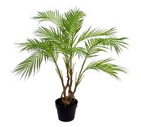 Leaf Foglia Artificiale di Palma con Dettagli Intrecciati, Areca Naturale, 90 cm