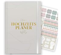 LEAF & GOLD® Wedding Planner - Fatto con cura, 180 pagine, copertina rigida con chiusura a libro, con foglio adesivo, Made in Europe, 17 x 24 cm